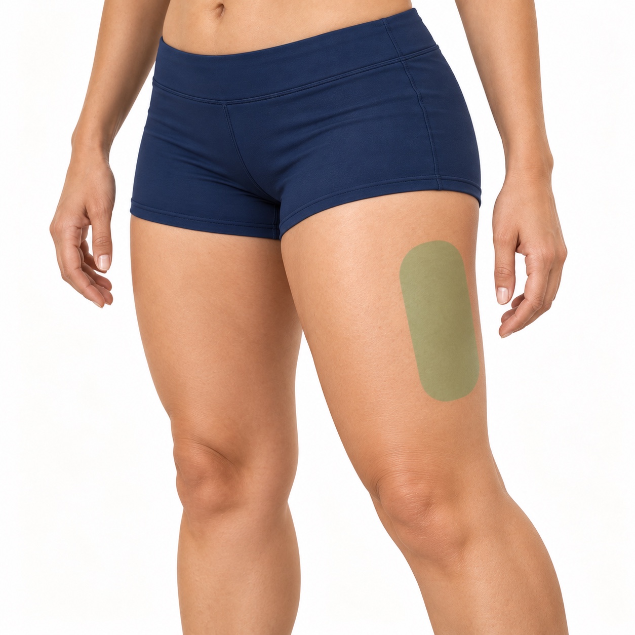 Location illustration for outer thigh subcutaneous injection