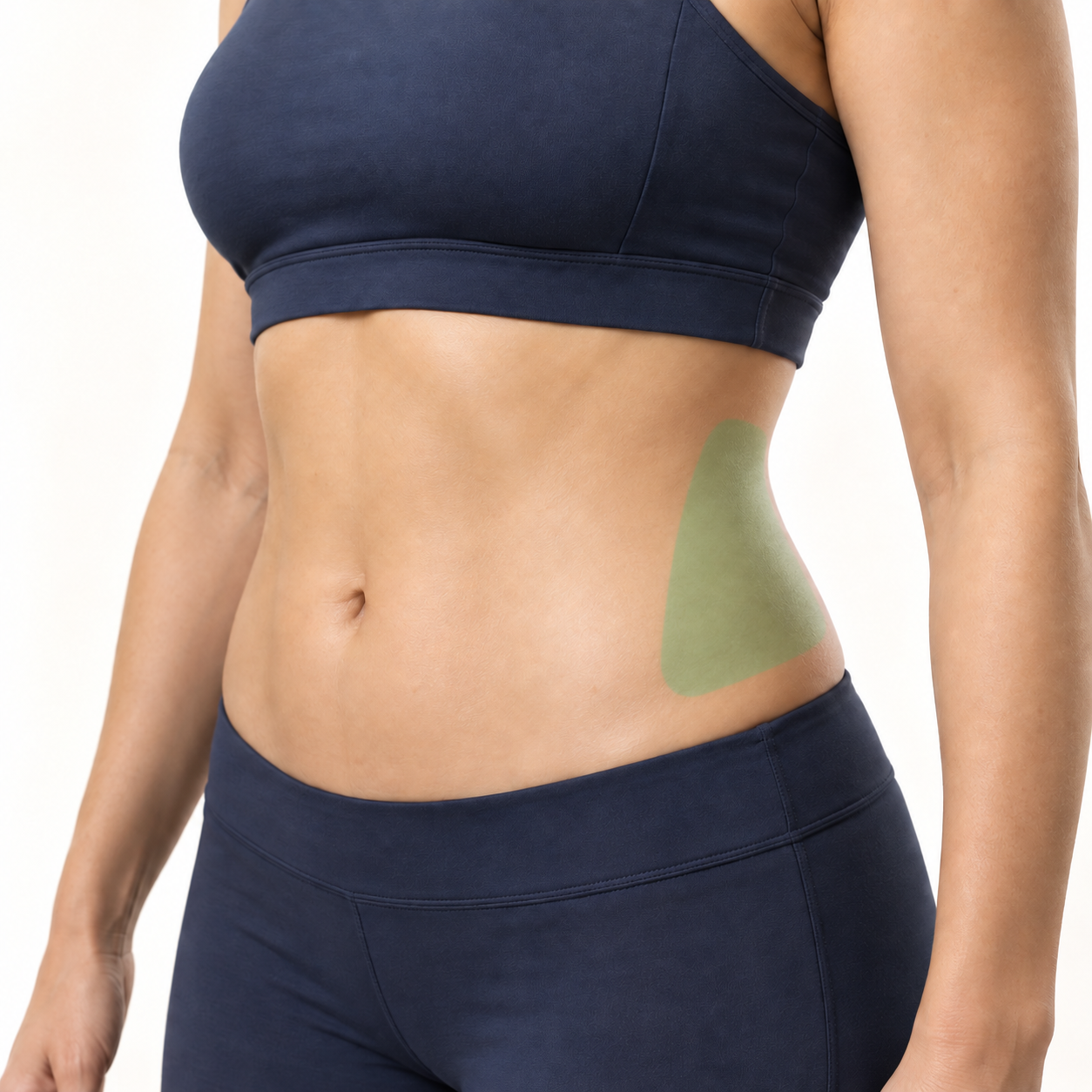 Location illustration for side of abdomen subcutaneous injection