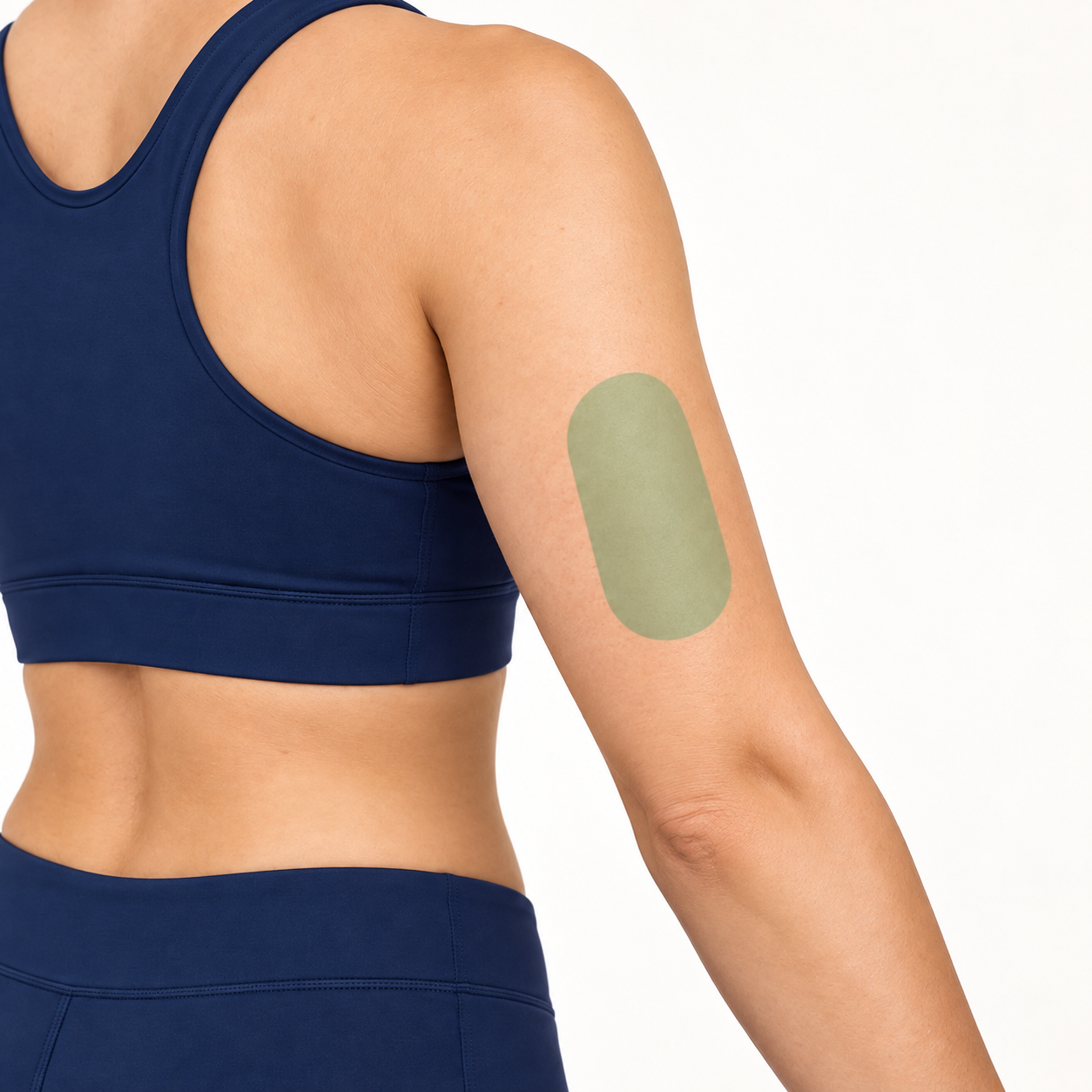 Location illustration for back of upper arm subcutaneous injection